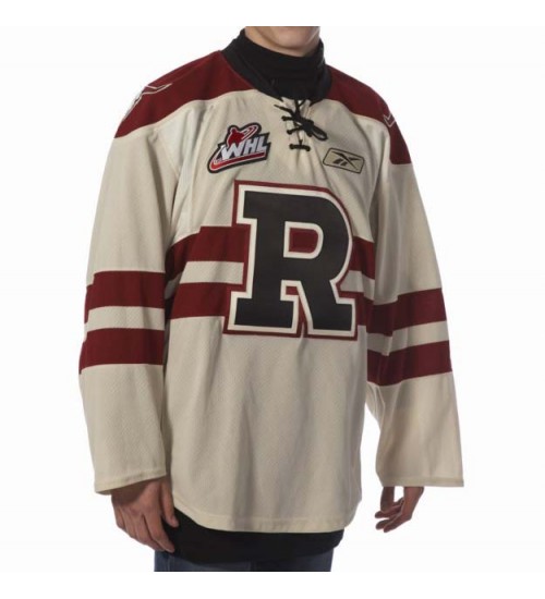 Custom WHL Red Deer Rebels 2010 14 Alternate Hockey Jersey Beige